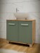 Waschbeckenunterschrank >Veris < in Artisan Eiche/Salbei  - 68,6x62x34,8cm (BxHxT)