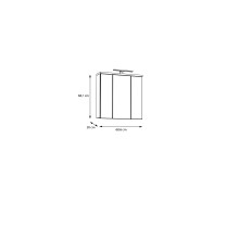Badezimmerspiegelschrank >Veris < in Artisan Eiche / Spiegel - 68,6x68,1x20cm B/H/T