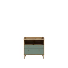 Wickelkommode >Whenua< in Mauvella Eiche/ Salbei  - 89,8x94,4x77cm (BxHxT)