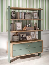 Regal >Whenua < in Mauvella Eiche/ Salbei - 104,2x153,6x41,5cm (BxHxT)