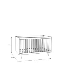 Babybett >Whenua < in Salbei/ Mauvella Eiche   - 76,5x86x144,4cm (BxHxT)