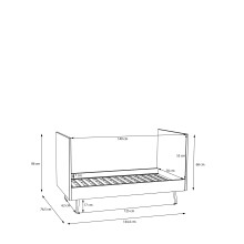 Babybett >Whenua < in Salbei/ Mauvella Eiche   - 76,5x86x144,4cm (BxHxT)
