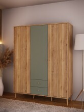 Drehtürenschrank >WHENUA< in Mauvella Eiche/...