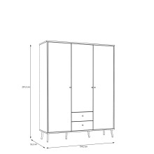Drehtürenschrank >WHENUA< in Mauvella Eiche/ Salbei - 154,2x201,5x52,2cm (BxHxT)
