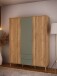 Drehtürenschrank >WHENUA< in Mauvella Eiche/ Salbei - 154,2x201,5x52,2cm (BxHxT)