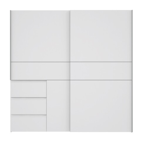 Schiebetürenschrank >Winn 2< in Weiss  - 200,1x200,5x61,2cm (BxHxT)