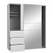 Schiebetürenschrank >WINN 2< in Weiss / Spiegel - 170,3x200,5x61,2cm (BxHxT)