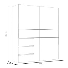 Schiebetürenschrank >Winn 2< in Weiss  - 170,3x200,5x61,2cm (BxHxT)