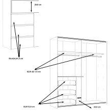 Schiebetürenschrank >Winn 2< in Weiss  - 170,3x200,5x61,2cm (BxHxT)
