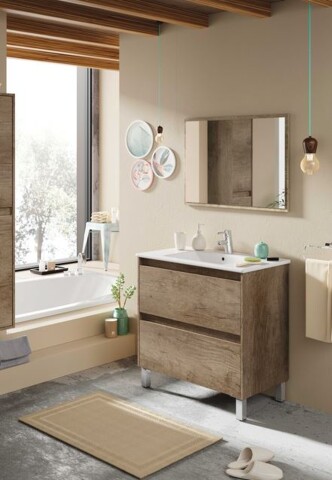 Badezimmer-Set >DAKOTA< in Nordik - 80x80x45 (BxHxT)