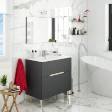 Badezimmer-Set >LOTTO< mit Spiegel und Waschbecken...