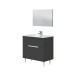 Badezimmer-Set >LOTTO< mit Spiegel und Waschbecken in anthrazit - 80x80x45 (BxHxT)