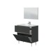 Badezimmer-Set >LOTTO< mit Spiegel und Waschbecken in anthrazit - 80x80x45 (BxHxT)