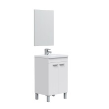 Badezimmer-Set >KONCEPT< in weiß glänzend - 50x80x40 (BxHxT)
