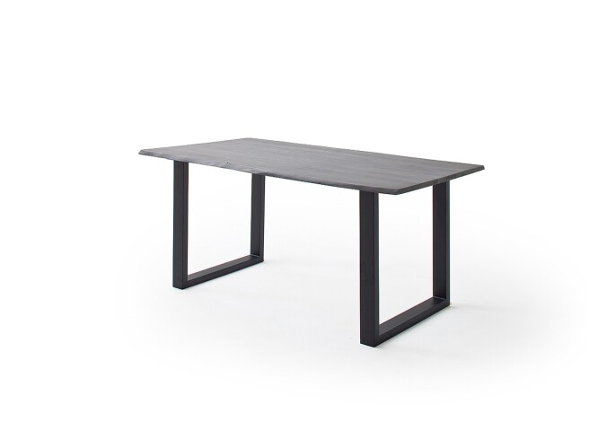 Baumkantentisch >Calabria< in Akazie grau  / anthrazit - 180x76,5x90 (BxHxT)