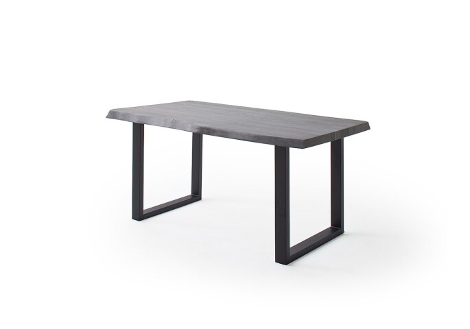 Baumkantentisch >Calabria< in Akazie grau  / anthrazit - 200x79,5x100 (BxHxT)