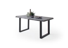 Baumkantentisch >Calabria< in Akazie grau  / anthrazit - 200x79,5x100 (BxHxT)
