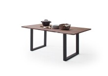 Baumkantentisch >Calabria< in Akazie walnuss/anthrazit - 180x76,5x90 (BxHxT)