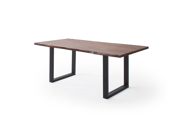 Baumkantentisch >Calabria< in Akazie walnuss/anthrazit - 180x77,5x100 (BxHxT)