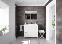 Badezimmer-Set >AKTIVA< in weiß glänzend - 80x80x45 (BxHxT)
