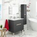 Badezimmer-Set >LOTTO< in Anthrazit-Grau/Eiche - 80x80x45 (BxHxT)