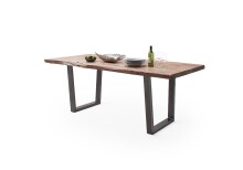 Baumkantentisch >Calabria< in Akazie natur / antik - 200x79,5x100 (BxHxT)