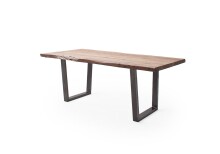 Baumkantentisch >Calabria< in Akazie natur / antik - 240x79,5x100 (BxHxT)