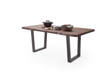 Baumkantentisch >Calabria< in Akazie walnuss / antik - 200x79,5x100 (BxHxT)