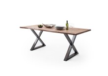 Baumkantentisch >Calabria< in Akazie natur / antik - 180x77,5x100 (BxHxT)