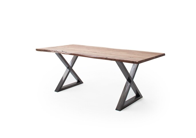 Baumkantentisch >Calabria< in Akazie natur / antik - 200x77,5x100 (BxHxT)