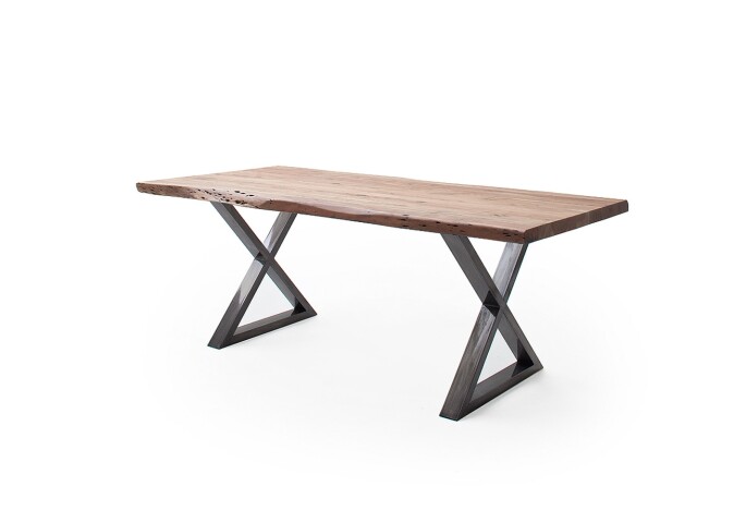 Baumkantentisch >Calabria< in Akazie natur / antik - 220x79,5x100 (BxHxT)