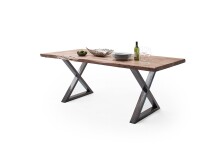 Baumkantentisch >Calabria< in Akazie natur / antik - 220x79,5x100 (BxHxT)