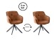 Armlehnstuhl >Emma/Edith< (2er Set) in rost, Samtbezug - 59x82x62cm (BxHxT)