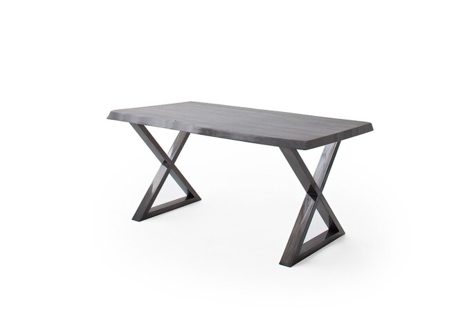Baumkantentisch >Calabria< in Akazie grau / antik  - 200x79,5x100 (BxHxT)