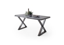 Baumkantentisch >Calabria< in Akazie grau / antik  - 220x79,5x100 (BxHxT)