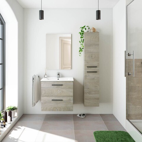Badezimmer-Set >ARUBA< in Alaska-Eiche - 60x57x45 (BxHxT)