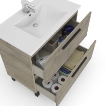 Badezimmer-Set >ATHENA< in Alaska-Eiche - 80x80x45 (BxHxT)