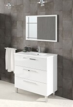 Badezimmer-Set >ATHENA< in weiß glänzend - 80x86x45 (BxHxT)