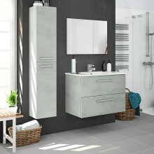 Badezimmer-Set >ARUBA< in Beton-Grau - 80x57x45...
