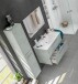 Badezimmer-Set >ARUBA< in Beton-Grau - 80x57x45 (BxHxT)
