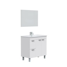 Badezimmer-Set >AKTIVA< in weiß glänzend - 80x80x45 (BxHxT)
