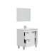 Badezimmer-Set >AKTIVA< in weiß glänzend - 80x80x45 (BxHxT)
