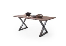 Baumkantentisch >Calabria< in Akazie walnuss / antik - 180x76,5x90 (BxHxT)