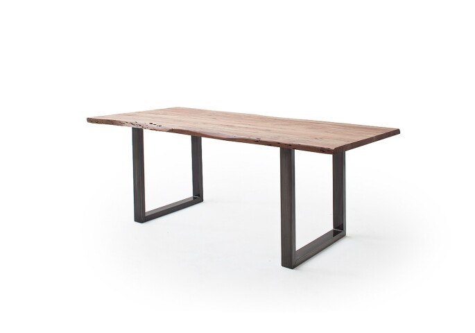 Baumkantentisch >Calabria< in Akazie natur / antik - 180x77,5x100 (BxHxT)