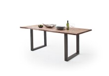 Baumkantentisch >Calabria< in Akazie natur / antik - 200x77,5x100 (BxHxT)
