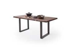 Baumkantentisch >Calabria< in Akazie walnuss / antik - 200x79,5x100 (BxHxT)