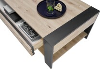 Couchtisch >Felipe< in Artisan Eiche Dekor - 108x42x60cm (BxHxT)