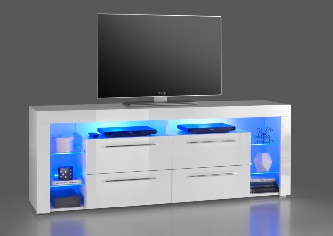 TV-Board >Goal 3< in weiß Dekor - 179x67x44cm (BxHxT)