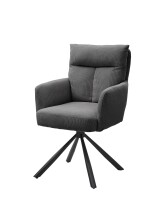 Armlehnstuhl >Sofia< (2er Set) in grau, Cordbezug - 60x93x67cm (BxHxT)