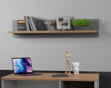 Wandboard >SURFINIO< in Grau / Catania Eiche  - 110x22,8x21,9cm (BxHxT)